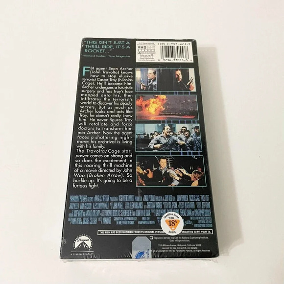 Face Off VHS 1997 Tape Movie Nicolas Cage John Travolta - Picture 2 of 14